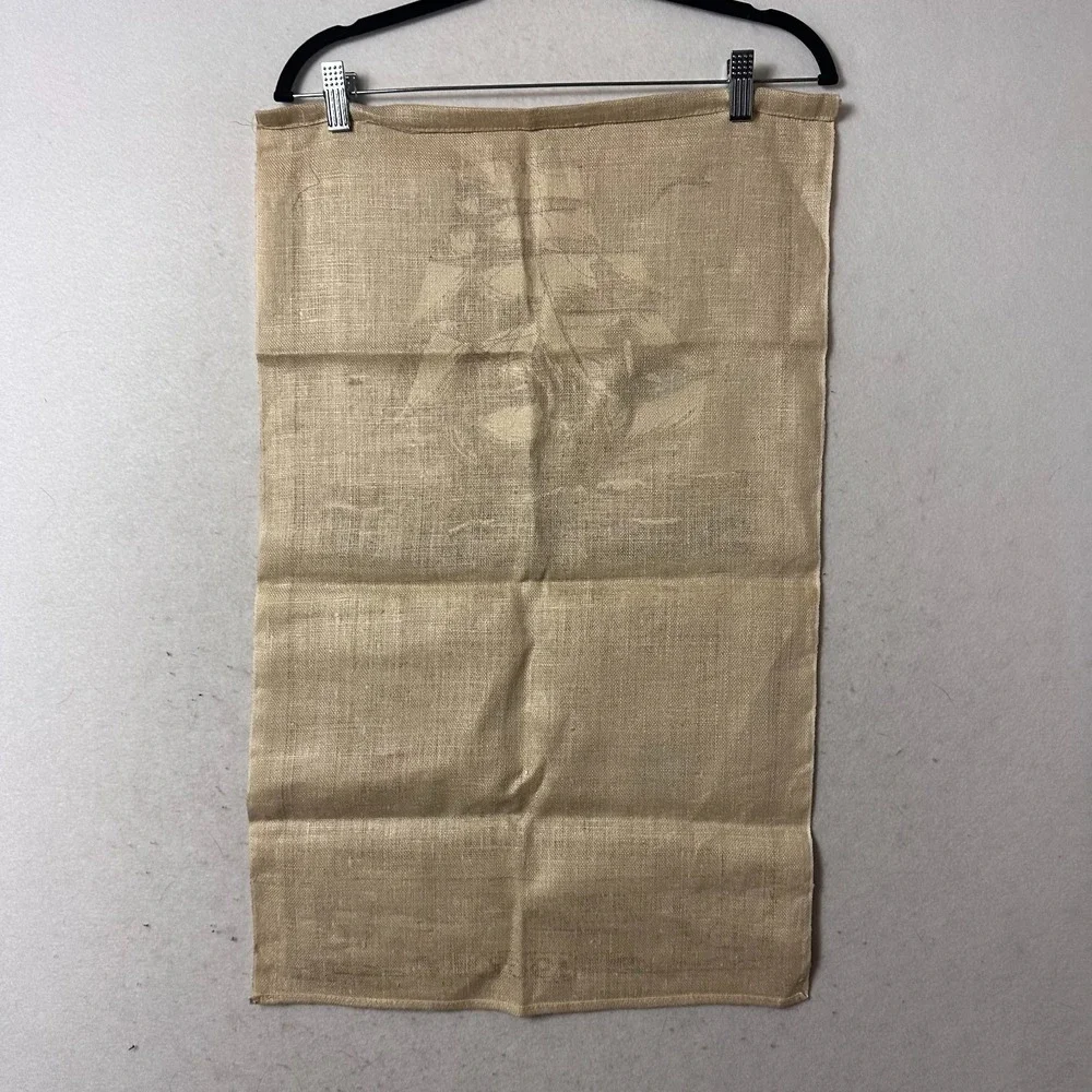 Vintage 1967 Linen Calendar Tea Towel Warren Boucher Tall Ship Nautical Sea Poem